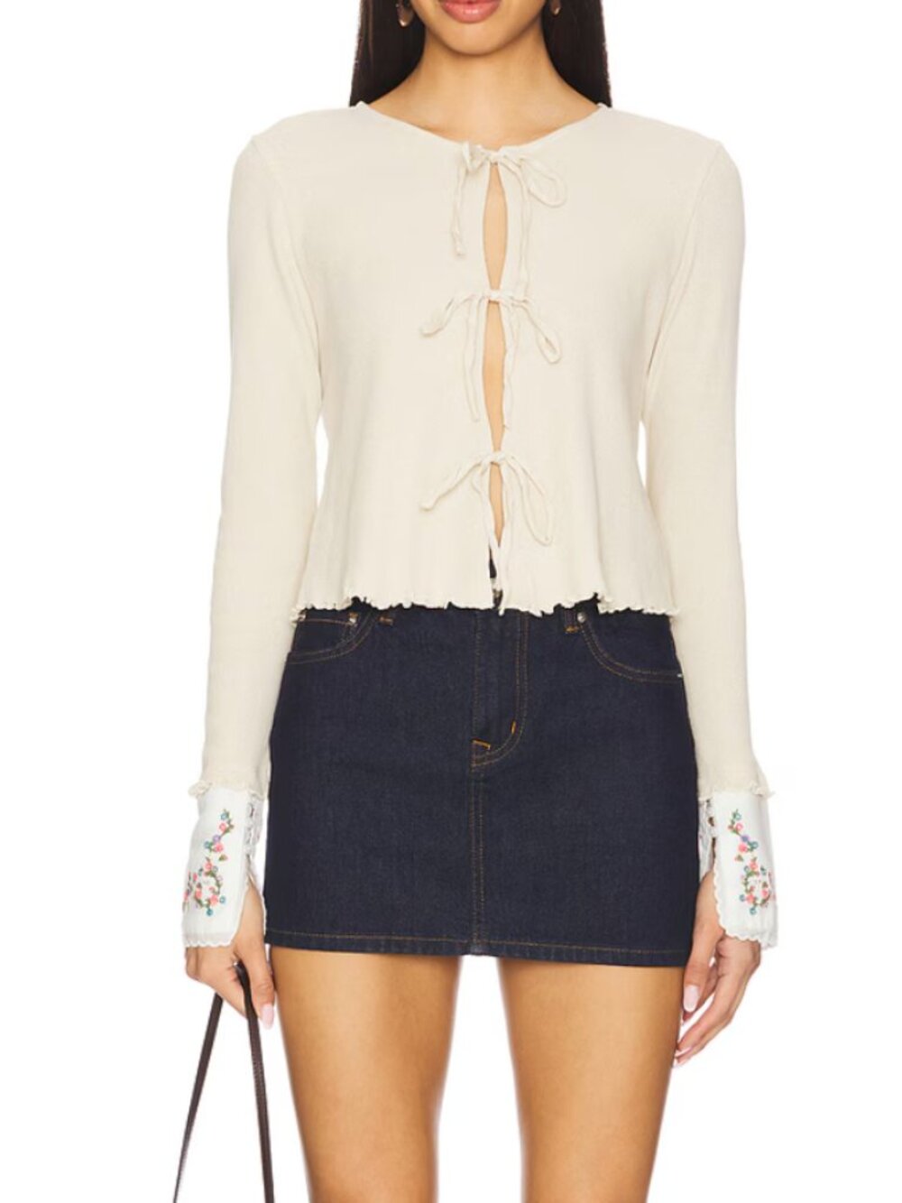 Free People Dipped in Floral Cardi Sz SMALL
